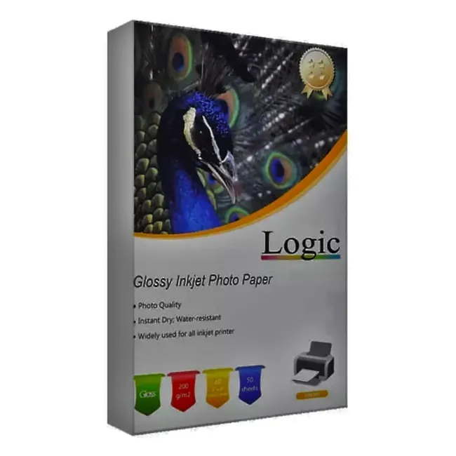 LOGIC - Papel Fotográfico Brillante 10 x 15 4R De 200 g X 50 Hojas
