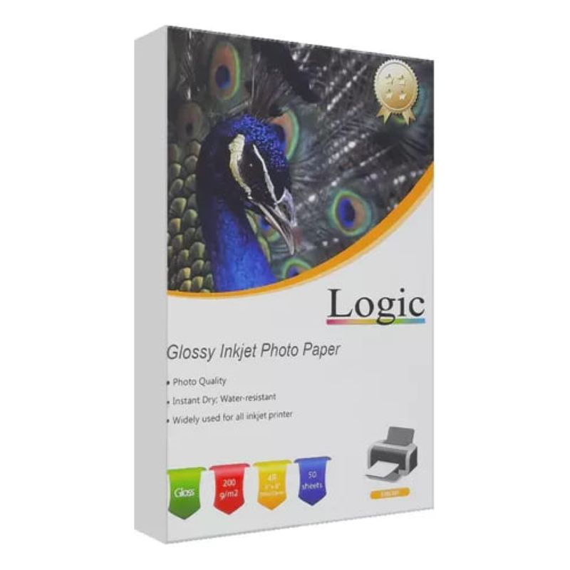 LOGIC - Papel Fotográfico Brillante 10 x 15 4R De 200 g X 50 Hojas