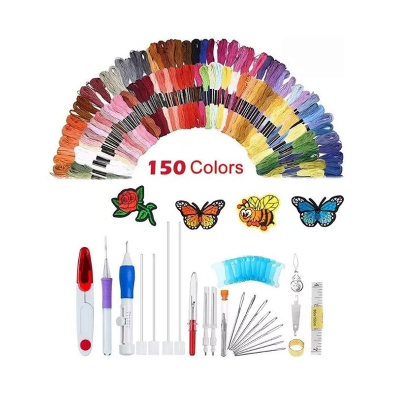 GENERICO - Kit 187 Pcs Aguja Magica E Hilos Para Bordar 150 Colores