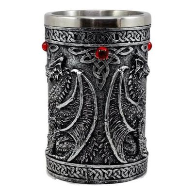 Imagen 2 del producto Taza Tazón Xl Silver Celta Twin Dragon Fire Drakes - Negro
