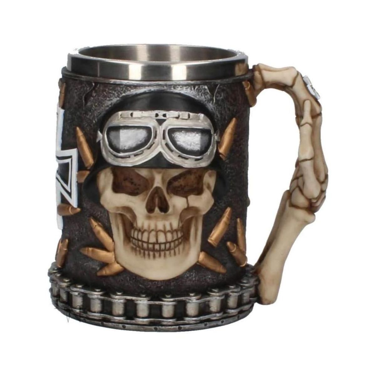 GENERICO - Tazón Calavera Skull soldado Acero inoxidable