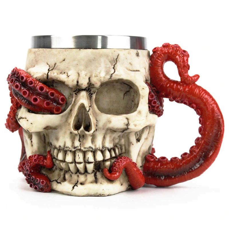 GENERICO - Tazón Calavera Skull Kraken Ghost resina