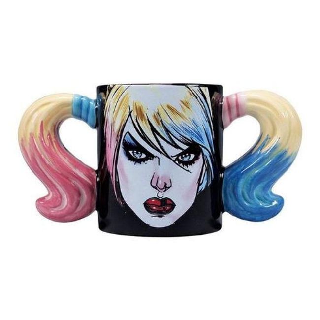 GENERICO - Tazón 3d Ceramica Rostro Harley Quinn - Negro