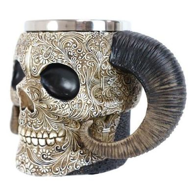 Imagen 2 del producto Taza Tazón Mug Cervecero Vikingo 3d Medieval Cuernos - Negro.