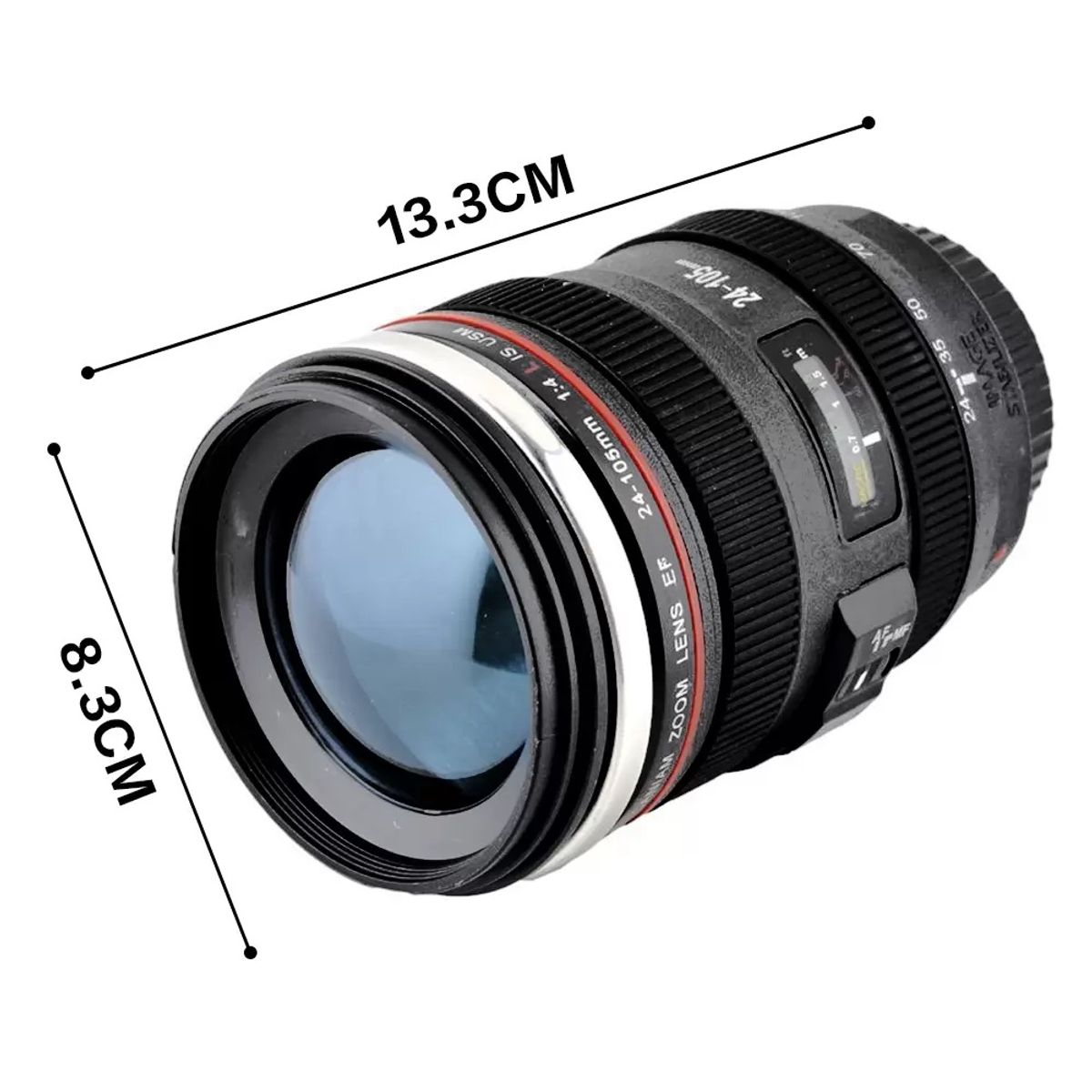GENERICO - Taza Tazón Mug Zoom Lente Fotográfico Acero Inoxidable