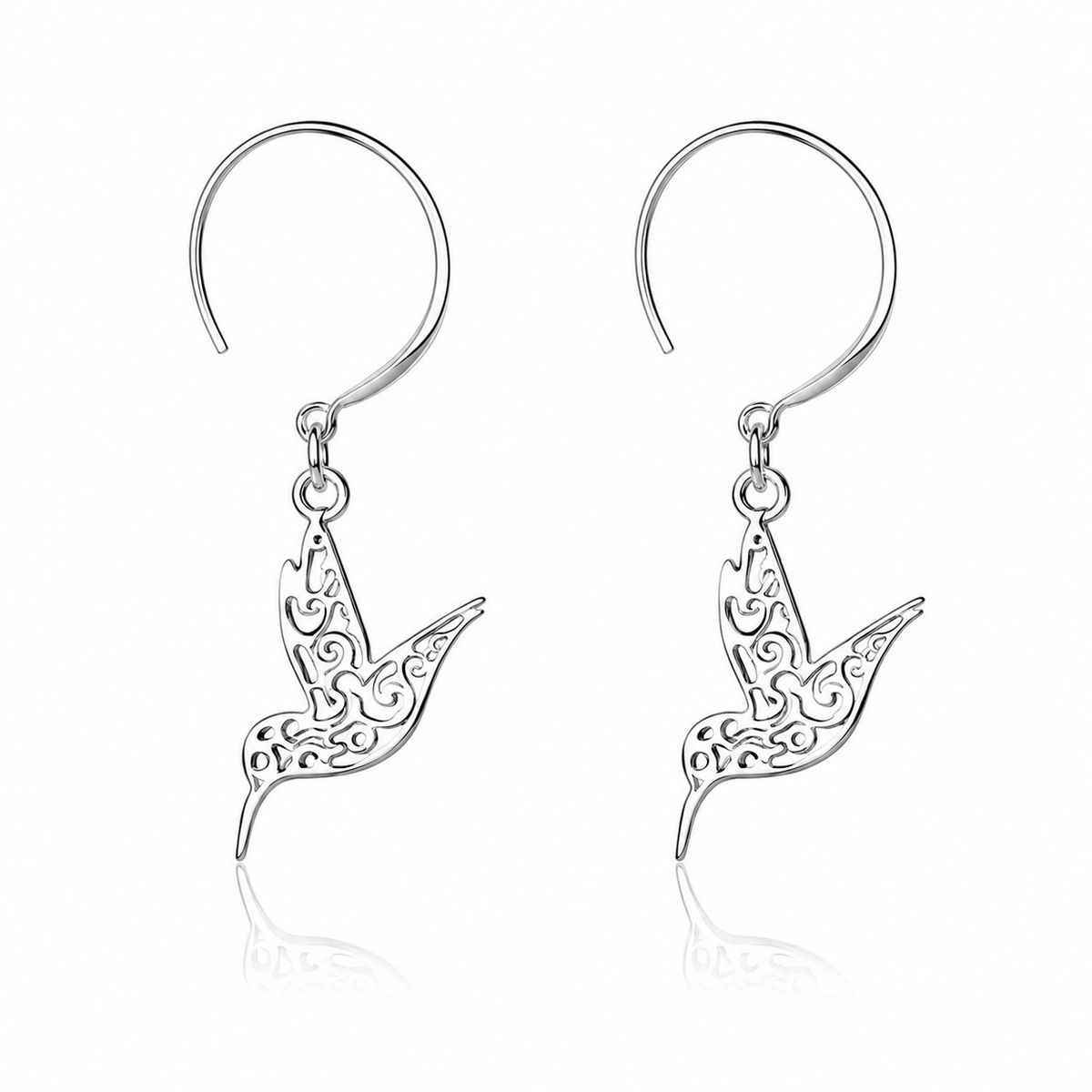 JOYAS MYTOKE - Aros Colibri Gancho Redondo Plata Fina 925 Mujer Femenina