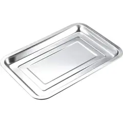 GENERICO - Bandeja de acero inoxidable para barbacoa  36x27x4,8cm