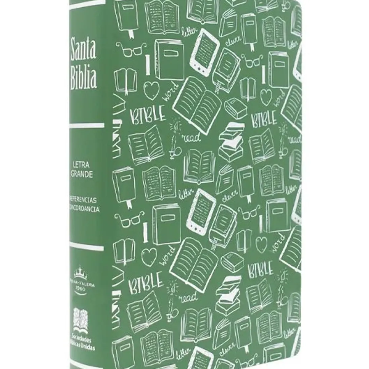 SOCIEDADES BIBLICAS UNIDAS - Biblia Reina Valera 1960 Letra Grande Concordancia  vinil verde