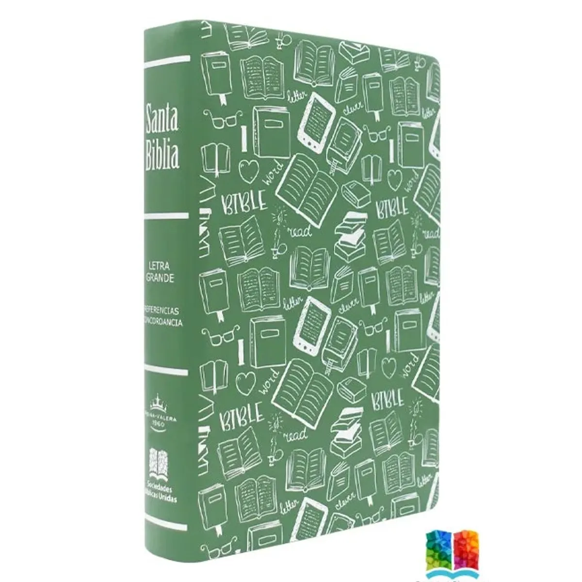 SOCIEDADES BIBLICAS UNIDAS - Biblia Reina Valera 1960 Letra Grande Concordancia  vinil verde