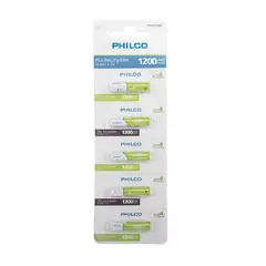 PHILCO - Pack 5 Pilas Recargables AAA 1200 mha