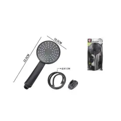 GENERICO - Kit Ducha Teléfono Plast Manguera Soporte Acero Inox Negro