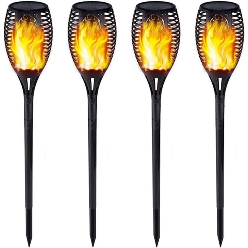 PUREPOWER - Pack De 4 Lampara Luces Solares Antorchas Led Estaca