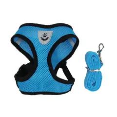 MARBEN PETS - Arnés Malla para Gatos Color Azul Talla M