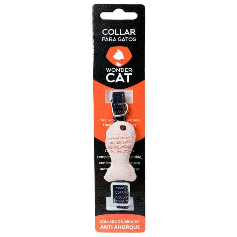 GENERICO - Collar Diseño de Pez para Gatos Color Café