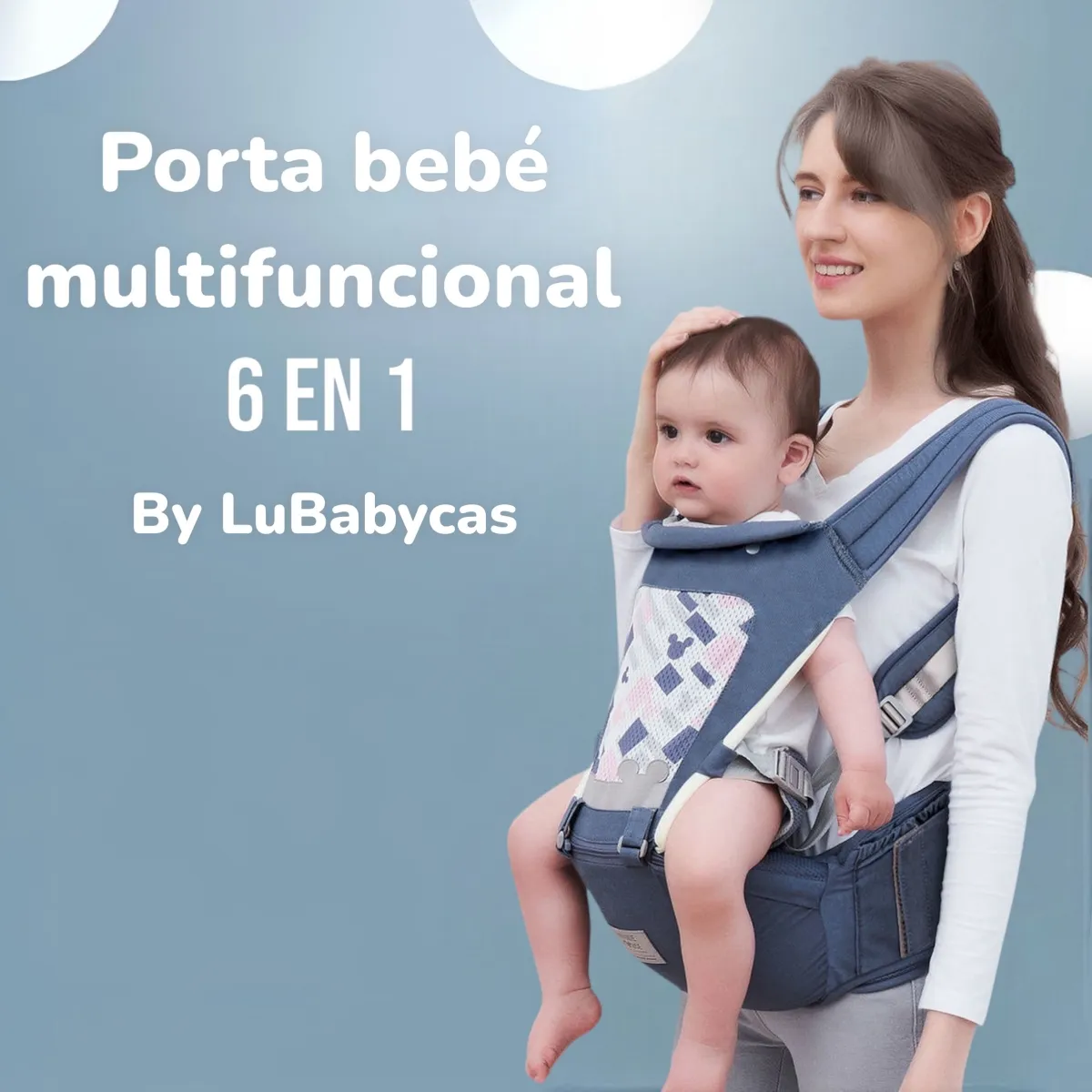LUBABYCAS - Portabebé Ergonomico 6 En 1 Azul By Lubabycas