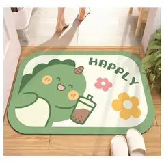 COMPRAPO - Alfombra Absorbente de Agua Baño Antideslizante Dino Happly Kawaii