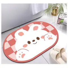 COMPRAPO - Alfombra Absorbente de Agua Baño Antideslizante Conejito Nice Kawaii