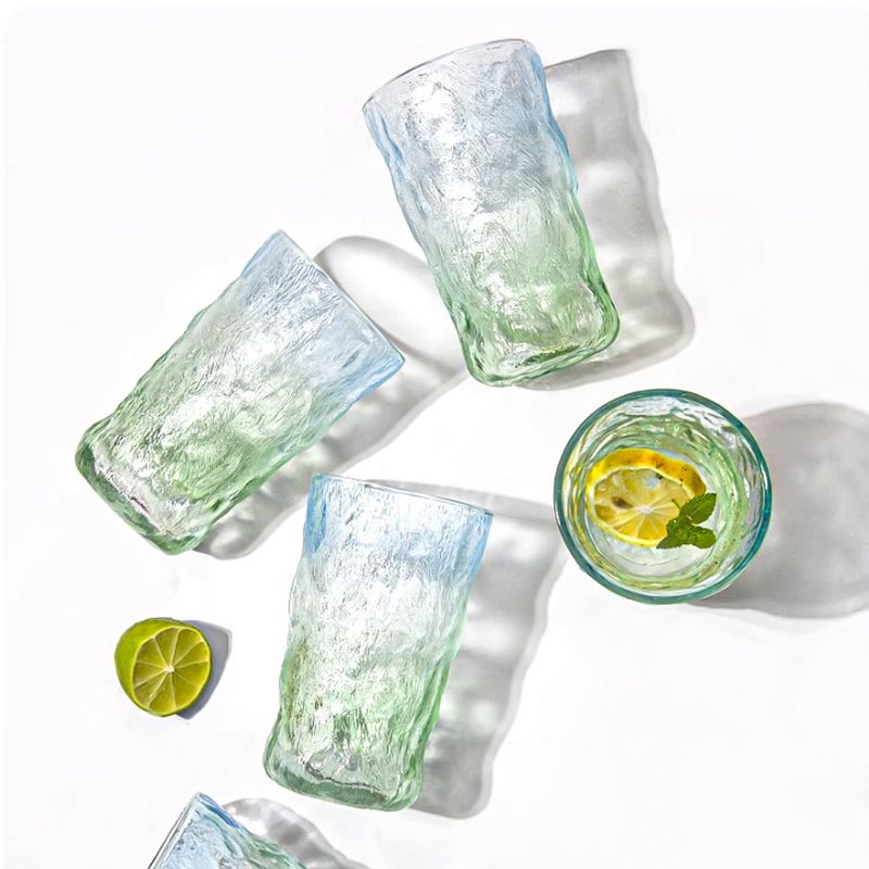 CHEFCHOICE - Juego 6 Copas de Vidrio Vintage Elegantes 380ML Azul degradado