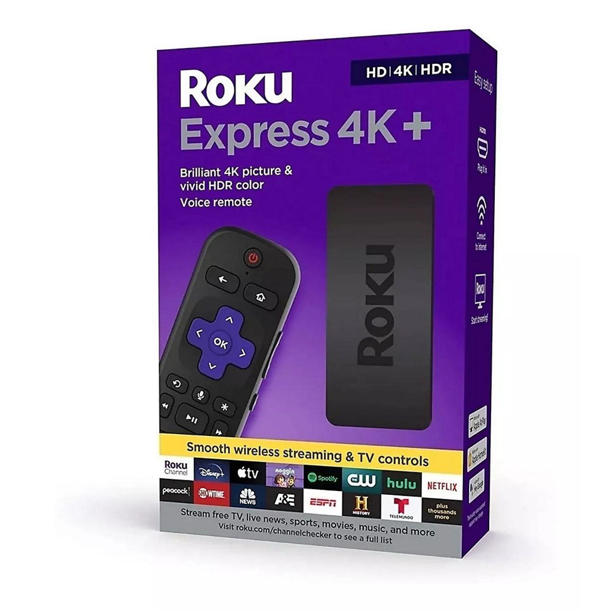 ROKU - Reproductor Streaming Roku 3941R 4K HDR Control Remoto por Voz