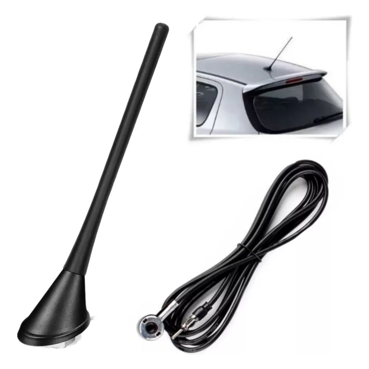 GENERICO - Antena De Auto Radio Am Fm Con Base  Cable 137cm Auto