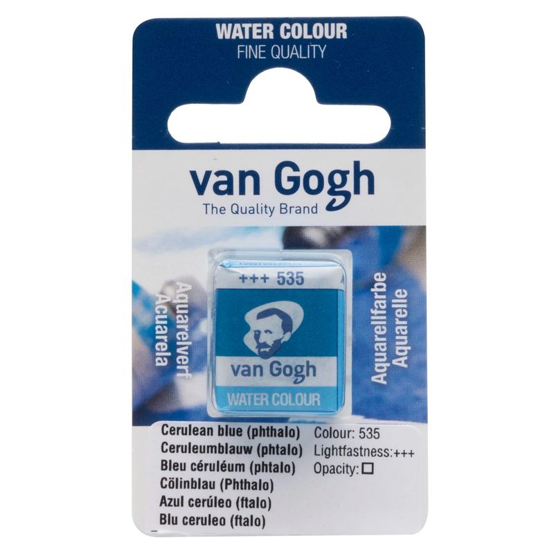 VAN GOGH - Acuarela en Pastilla Van Gogh - 535 Azul Ceruleo Ftalo