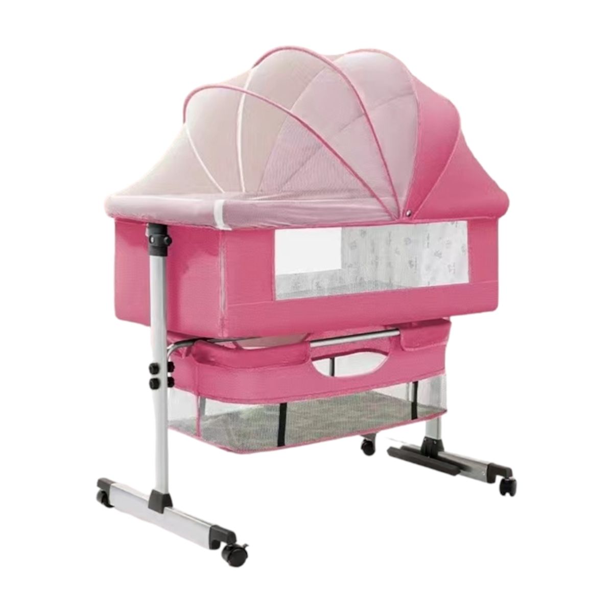 LUBABYCAS - Cuna Colecho Con Mudador Y Accesorios Lubabycas Rosada