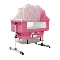 Cuna Colecho Con Mudador Y Accesorios Rosada