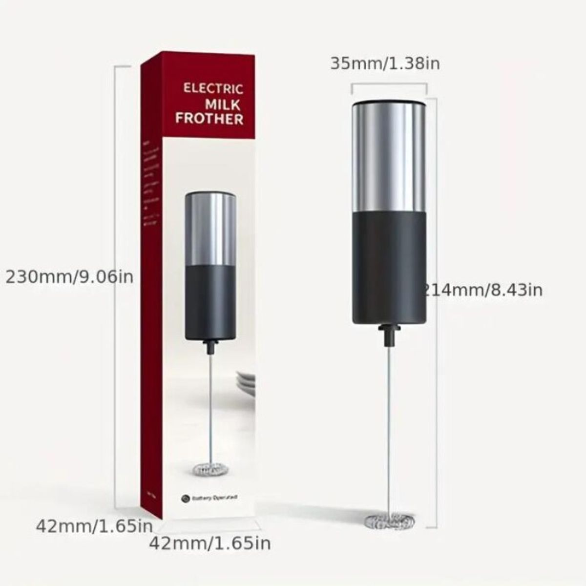 EVERSO - Espumador De leche Electrico Acero Inoxidable Batidora Espumadora