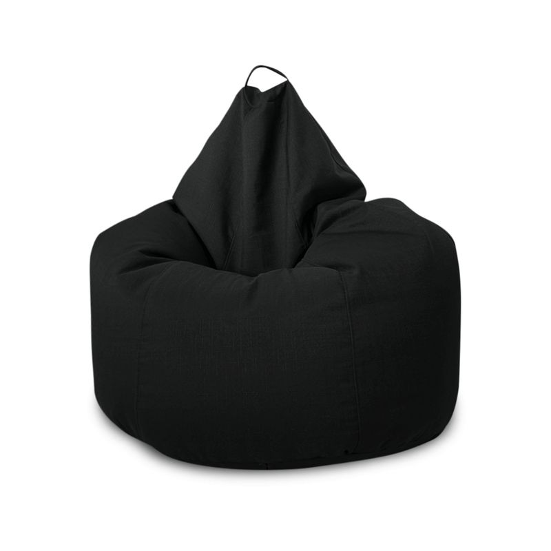 GENERICO - Puff Pera Adulto Lona Negro Con Relleno