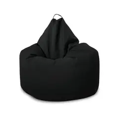 GENERICO - Puff Pera Adulto Lona Negro Con Relleno