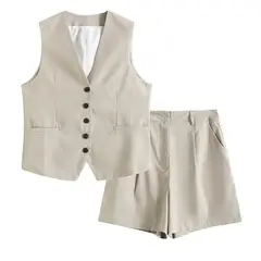 BLWOENS - Blazer vest y pantalones casuales para mujeres Traje