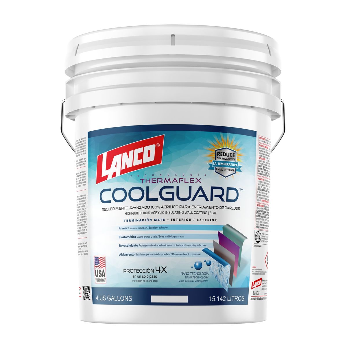 LANCO - Lanco Sellador De Techos Coolguard - 4 GL Blanco