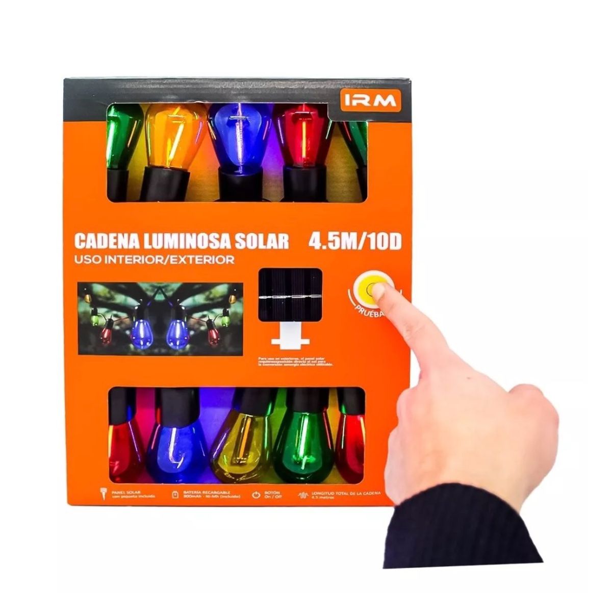 IRM - Cadena Luminosa Solar Led Multicolor 4.5 m