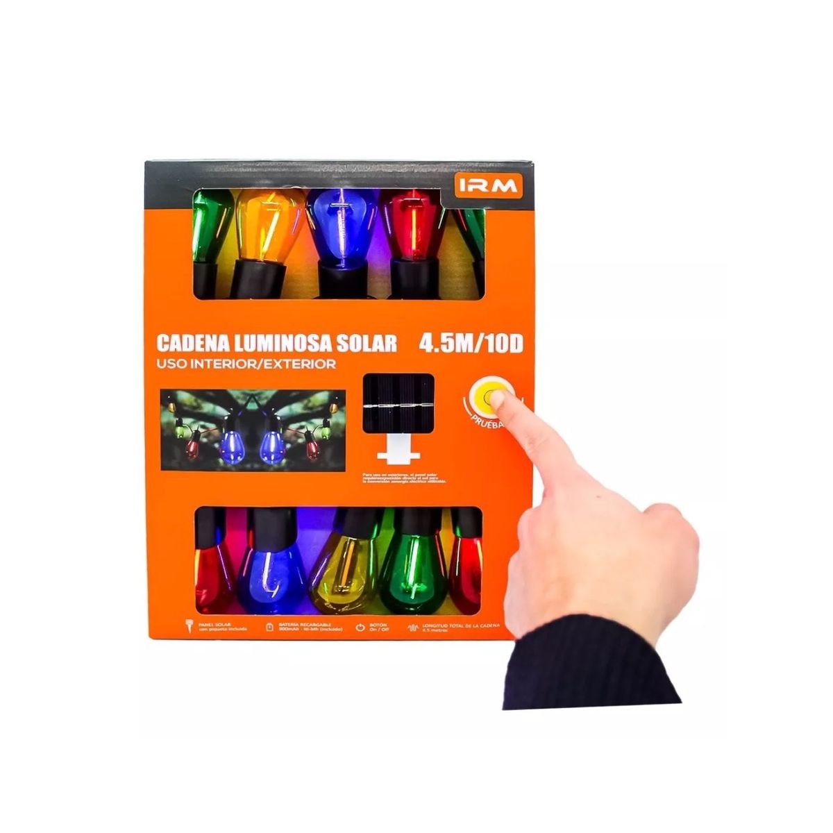 IRM - Cadena Luminosa Solar Led Multicolor 4.5 m