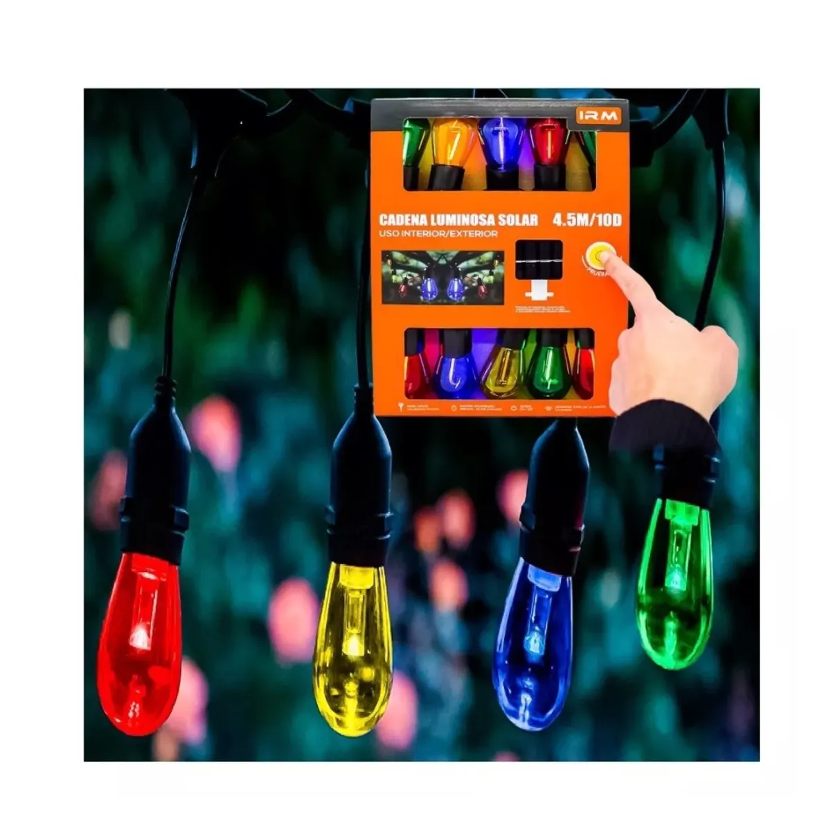 IRM - Cadena Luminosa Solar Led Multicolor 4.5 m