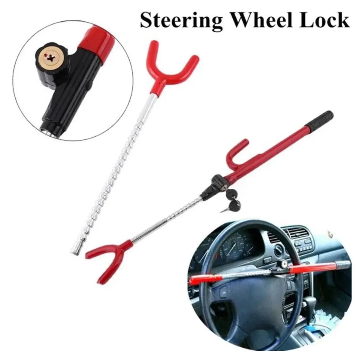 GENERICO - Traba Volantes Anti Robo Seguirdad Auto Tradicional