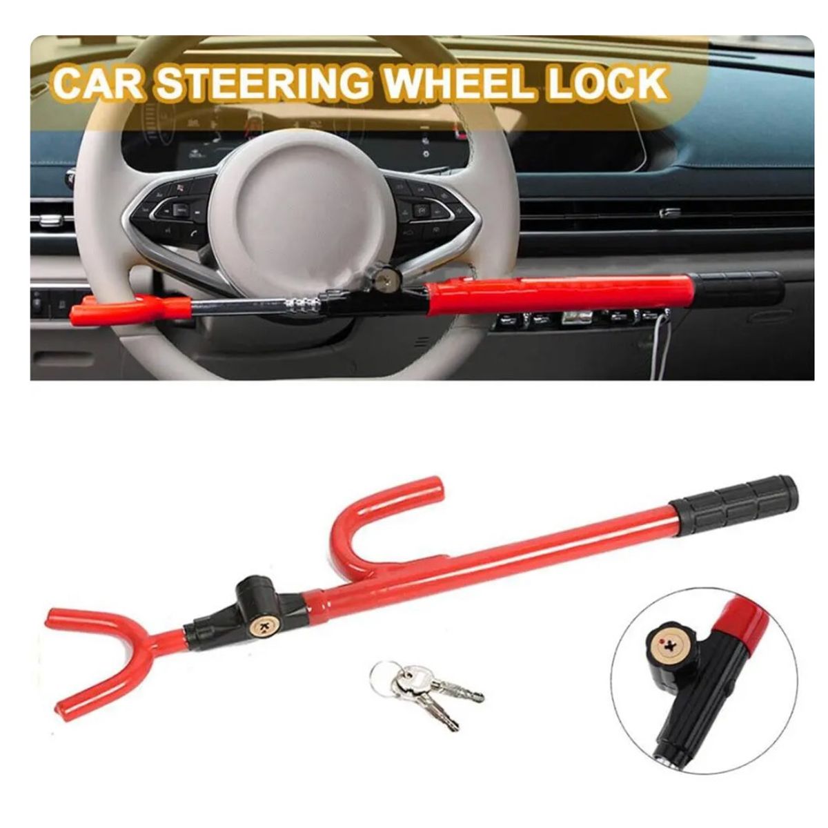 GENERICO - Traba Volantes Anti Robo Seguirdad Auto Tradicional