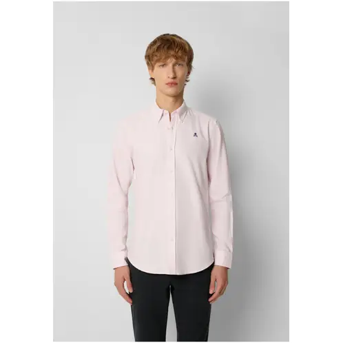 SCALPERS - Camisa Oxford Calavera Contraste Pink Stripes
