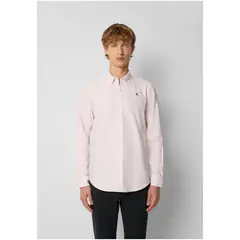 SCALPERS - Camisa Oxford Calavera Contraste Pink Stripes
