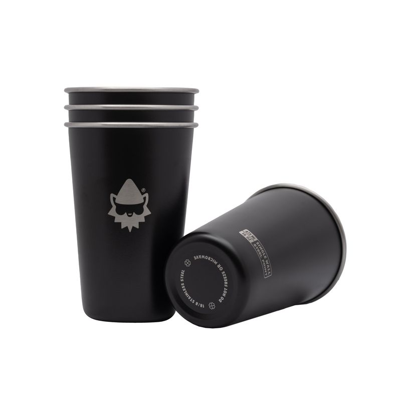 GNOMO - CuatroPack Vaso Clasico 473ML Black Gnomo