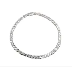 GENERICO - Pulsera Grumet Hombre Plata Fina Italiana 925 - 4mm