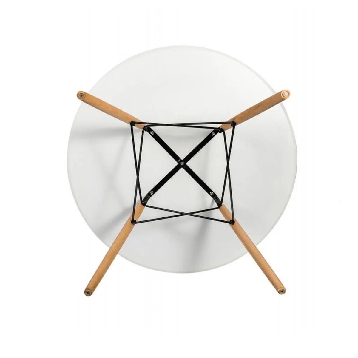 GENERICO - Mesa redonda 80cm Viena Blanca patas madera Bighouse