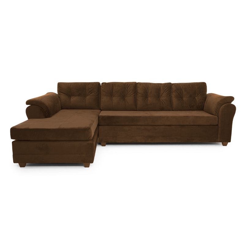 MUEBLES MPR - Sofá Secc Journey Felpa Café Izquierdo