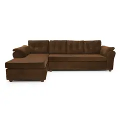 MUEBLES MPR - Sofá Secc Journey Felpa Café Izquierdo