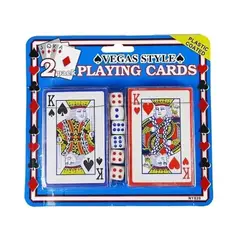 GENERICO - 2 Mazos Naipes Inglesas 108 Cartas Barajas Carioca + 6 dados