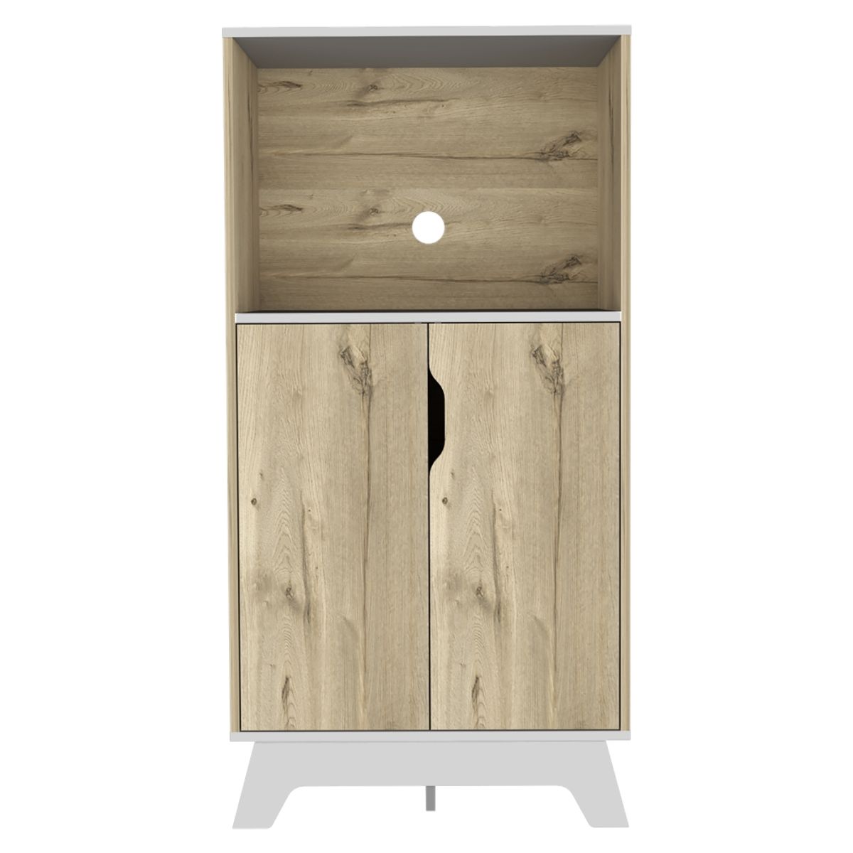 FMFURNITURE - Mueble Microondas 2 Puertas Café Claro 180x60x30 cm