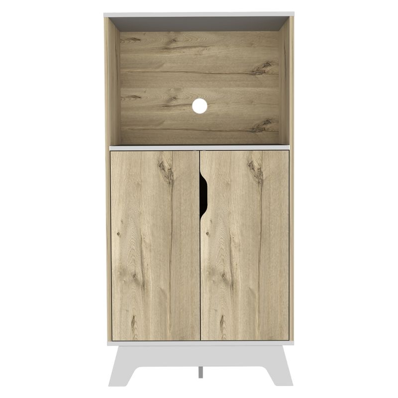 FMFURNITURE - Mueble Microondas 2 Puertas Café Claro 180x60x30 cm