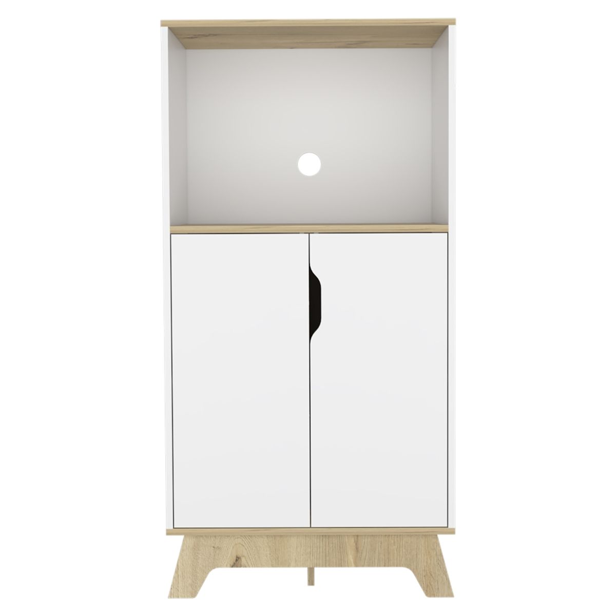 FMFURNITURE - Mueble Microondas 2 Puertas Blanco 180x43x30 cm