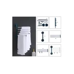 GENERICO - Organizador De Toallas Colgador De Baño Movible Multiuso