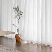 Visillo blanco tela translucida 2 visillo 140x230 C/U con argollas
